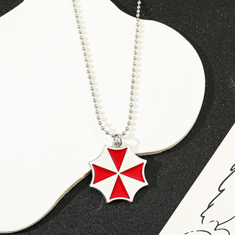 Vintage Tech Accessories - Kalung Liontin Payung Merah Gaya Vintage,