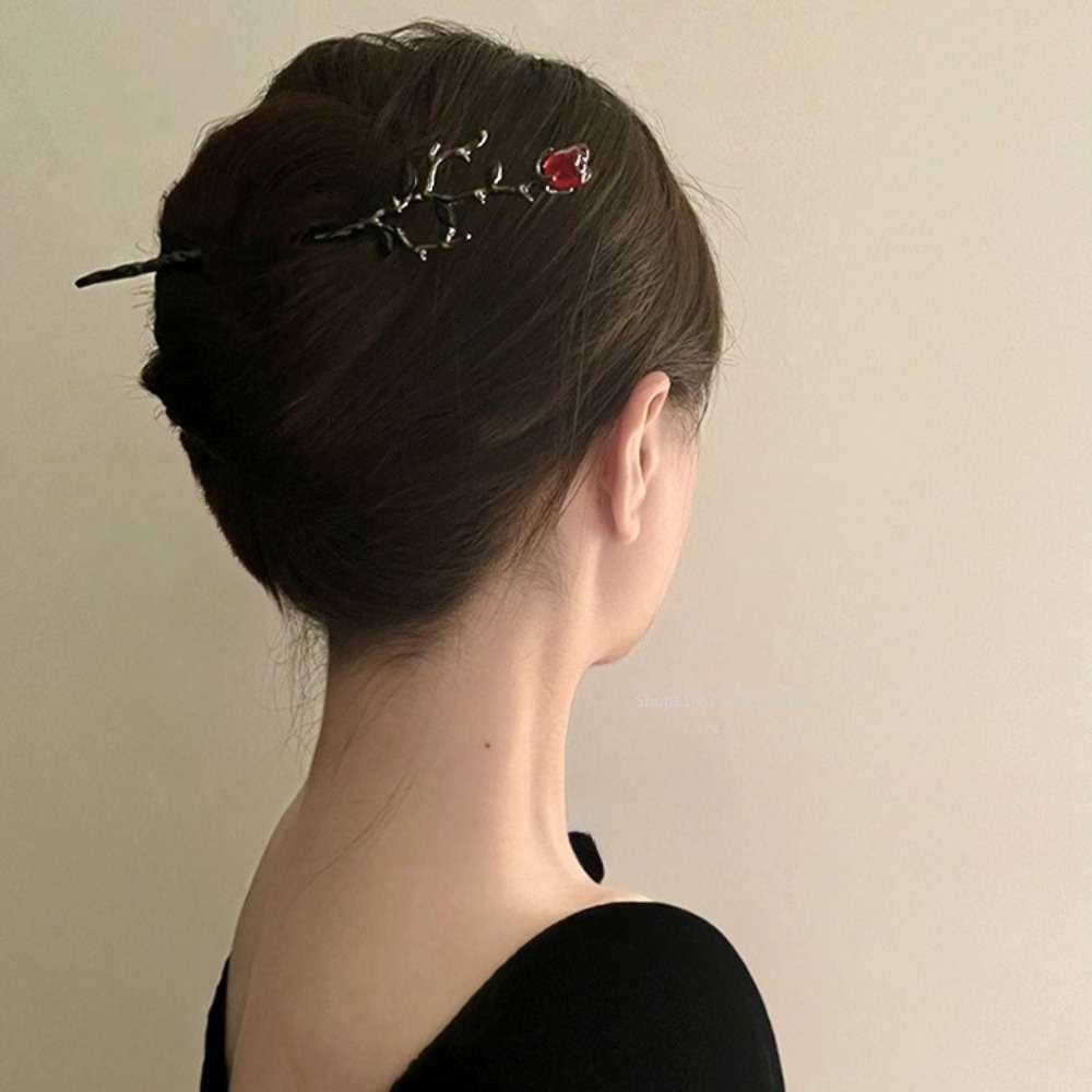 Jepit Rambut Bunga Mawar Merah - Vintage Tech Accessories ulasan dan harga