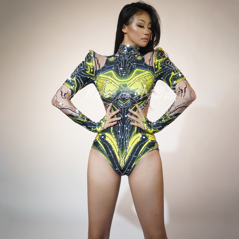 Bodysuit elastis berlian imita - Tech Queen ulasan dan harga