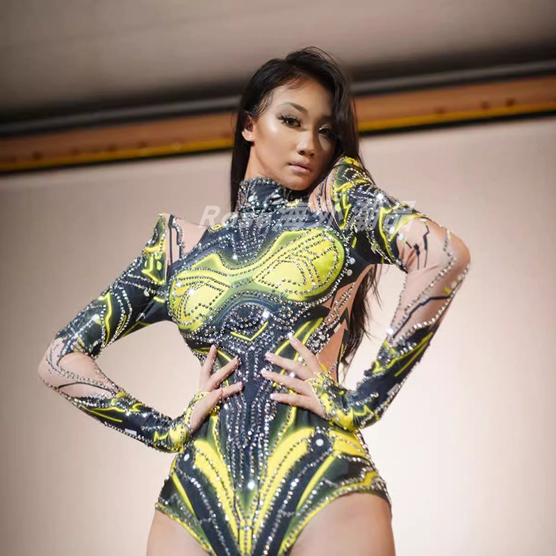 Bodysuit elastis berlian imita - Tech Queen ulasan dan harga